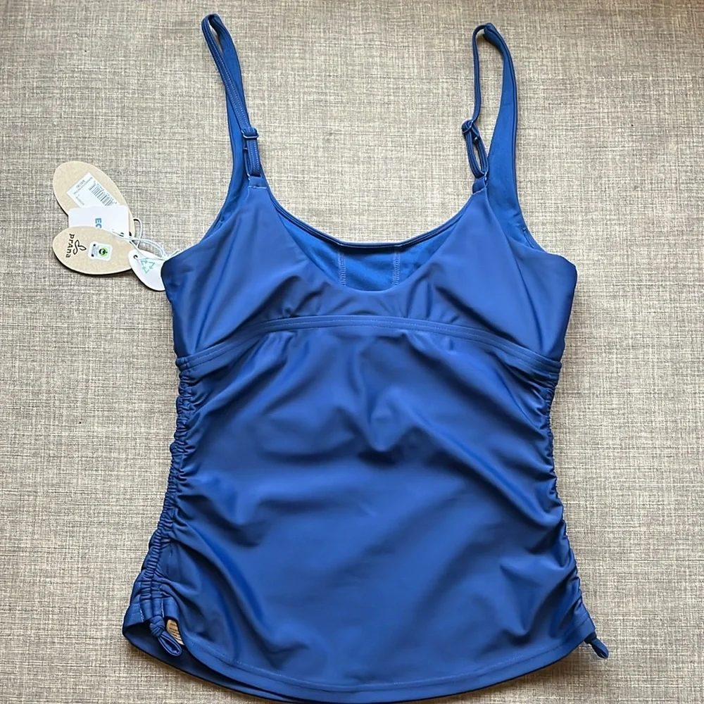 Prana Navy Blue Tankini Swim Top New with Tags Size Small